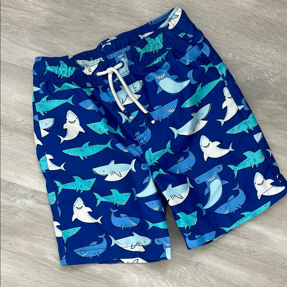 EUC Gymboree Shark Print Swim Trunks
